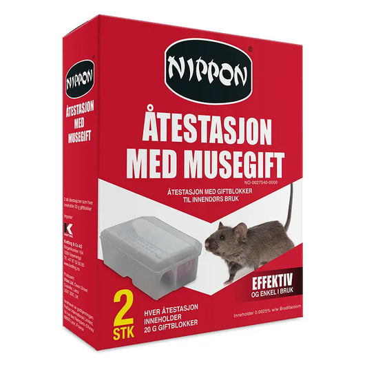 Nippon Åtestasjon med musegift 2 pk