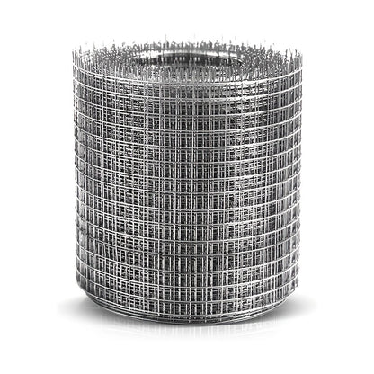 En rull med galvanisert metallnett mot gnagere, med målene 5 meter i lengde og 10 centimeter i bredde.